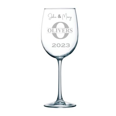 48 Personalized Wine Glasses | Bulk Engraved Wine Glasses | Etched Wedding Gift | Bridesmaid Proposal Gift | Birthday Gift | Restaurant Glassware | Barware