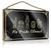 Abipuir Sayings On Wooden Signs No Pricks Allowed Wooden Sign Box Signs Apartment Decor (Size : 15X28CM) view 1