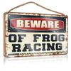 Abipuir Funny Room Signs Beware of Frog Racing Wooden Sign Decore for Room Funny Wall Decor Signs (Size : 23X35CM) view 1