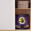 Halloween Laundry Baskets Witch with Broom Yellow Moon,Collapsible Waterproof Laundry Hamper Dirty Clothes Basket with Handle,Storage Bag for Bathroom/Bedrooom Plaid Scary House view 2