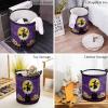 Halloween Laundry Baskets Witch with Broom Yellow Moon,Collapsible Waterproof Laundry Hamper Dirty Clothes Basket with Handle,Storage Bag for Bathroom/Bedrooom Plaid Scary House view 4