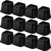Ecally 12 Pack 4 Inch Square Furniture Risers Adjustable Bed Risers Heavy Duty Bed Lifters Bed Raising Blocks Black Bed Stilts Bed Elevators for Mattress Table Leg Desk Chair Couch Sofa Dorm view 1