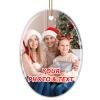 Personalized Christmas Ornaments 2026 Double-Sided Custom Photo Picture Text Ornament Customized Ceramic Xmas Tree Decorations for Kids Couples Family Friend Dogs, Oval view 1