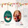 Personalized Christmas Ornaments 2026 Double-Sided Custom Photo Picture Text Ornament Customized Ceramic Xmas Tree Decorations for Kids Couples Family Friend Dogs, Oval view 2