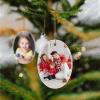 Personalized Christmas Ornaments 2026 Double-Sided Custom Photo Picture Text Ornament Customized Ceramic Xmas Tree Decorations for Kids Couples Family Friend Dogs, Oval view 4
