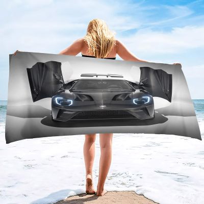 ISILA Sports car Pattern Pool Towel, Microfiber Beach Towel Oversized, Absorbent sandless Lightweight Beach Towel for Beach Bath Yoga