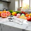 2Pcs Grapefruit Spoon Stainless Steel Fruit Spoon, Stainless Steel Spoon, Serrated Edge Ice Cream Scrape Cut Spoons For Fruit Dessert Cheese Vegetables Kitchen Tool with Non-stick Plating view 4
