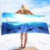 ISILA Dolphin beach towel, lightweight microfiber pool bath travel towel, super soft fast drying sand-free beach towel dolphin view 2