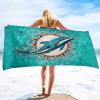 ISILA Dolphin beach towel, lightweight microfiber pool bath travel towel, super soft fast drying sand-free beach towel dolphin view 4
