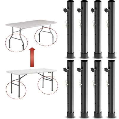 Herbert-fty 8-Pack Folding Table risers, Dural Folding Table Leg Extensions 4 Levels/Heights Table Leg Extenders 3.6in | 6.77in | 10in | 13in-All for Treating Your Back Pain