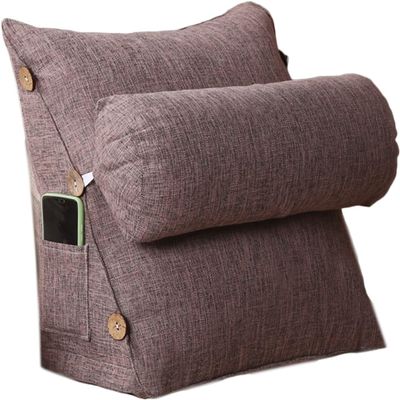 Triangle Wedge Cushion, Headboard Back Triangle Reading Pillow, Lounge Cushion with Adjustable Backrest, Neck and Leg Pillow, Backrest Support for Sitting on Bed Sofa ( Color : E , Size : 60*50*20cm )