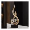 AOPPLSOT Modern Abstract Deco Sculpture, Ocean Waves Craft Decoration Living Room Statues, for Bedroom Table Decoration Office Flat Sculptures Deco, Resin,G Yellow view 1