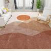Modern Mid Century Boho Sun Area Rugs, Boho Abstract Sun and Mountain Print Carpet, Indoor Non-Slip Kids Rug for Room Sofa Living Room Mat Bedroom Home Decor Floor Mats,4 x 6ft view 1