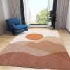 Modern Mid Century Boho Sun Area Rugs, Boho Abstract Sun and Mountain Print Carpet, Indoor Non-Slip Kids Rug for Room Sofa Living Room Mat Bedroom Home Decor Floor Mats,4 x 6ft view 3