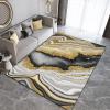 Modern Abstract Marble Area Rug, Light Luxury Black and White Gilt Print Carpet, Indoor Non-Slip Kids Rugs Machine Washable Breathable Durable Carpet for Front Entrance Floor Decor,3 x 5ft view 3