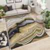 Modern Abstract Marble Area Rug, Light Luxury Black and White Gilt Print Carpet, Indoor Non-Slip Kids Rugs Machine Washable Breathable Durable Carpet for Front Entrance Floor Decor,3 x 5ft view 4