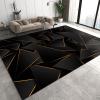 RITADI Modern European Style Black Gold Irregular Area Rug, Indoor Non-Slip Kids Rugs for Room Sofa Living Room Mat Bedroom Home Decor Floor Mats,3 x 4ft view 1