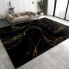 Black and Gold Marble Lines Kids Area Rug, Abstract Luxury Indoor Non-Slip Print Carpet, Machine Washable Breathable Durable Rugs for Front Entrance Floor Decor,3 x 5ft view 1