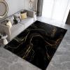 Black and Gold Marble Lines Kids Area Rug, Abstract Luxury Indoor Non-Slip Print Carpet, Machine Washable Breathable Durable Rugs for Front Entrance Floor Decor,3 x 5ft view 3