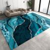 Blue Marble Pattern Area Rug, Stylish Simple Abstract Print Carpet, Indoor Non-Slip Kids Rug for Room Sofa Living Room Mat Bedroom Home Decor Floor Mats,5 x 6ft view 1