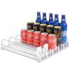BingoHive Drink Dispenser for Refrigerator, Self-Pushing Soda Can Organizer for Fridge, 5 Rows already Assembled, Automatic Can Dispenser with Spring Loaded for Refrigerator Holds 25 cans, White view 1
