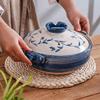 Traditional Japanese Clay Casserole Pot, Family Hot Pot, Round Insulation Ceramic Casserole, Stockpot for Steaming Simmering Slow Stewing Cooking Pot-1.6L view 3