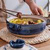 Traditional Japanese Clay Casserole Pot, Family Hot Pot, Round Insulation Ceramic Casserole, Stockpot for Steaming Simmering Slow Stewing Cooking Pot-1.6L view 4