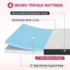 4 Inch Queen Foldable Mattress, Trifold Mattress with CertiPUR-US Certified, Folding Mattress with Breathable & Washable Cover, Foldable Mattress for Camping, Guest, Floor RV - 78" x 58" x 4"(Queen view 3