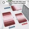 Arotive Microfiber Bathroom Rugs, Shaggy Soft and Absorbent Bath Rug, Non-Slip, Thick Plush Machine Washable Dry Bath Mats for Bathroom, Tub and Shower, 59x24, Burgundy, Rectangular view 2