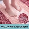 Arotive Microfiber Bathroom Rugs, Shaggy Soft and Absorbent Bath Rug, Non-Slip, Thick Plush Machine Washable Dry Bath Mats for Bathroom, Tub and Shower, 59x24, Burgundy, Rectangular view 3