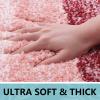Arotive Microfiber Bathroom Rugs, Shaggy Soft and Absorbent Bath Rug, Non-Slip, Thick Plush Machine Washable Dry Bath Mats for Bathroom, Tub and Shower, 59x24, Burgundy, Rectangular view 4