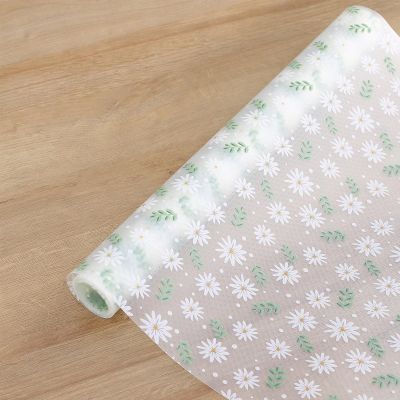 Daisy Shelf Liner for Kitchen Cabinets  Non-Adhesive, Non-Slip Drawer & Refrigerator Liner  Waterproof, Washable Cabinet Mat Floral Pattern, Easy to Cut & Install  Fits Pantry, Bathroom, Office