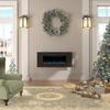 42 Inch Electric Fireplace with Music Speakers Ultra-Thin Wall Mounted Linear Fireplace Adjustable 8 Flame Colors Low Noise, Control by Button and Remote, 8h Timer (No-Recessed) view 2