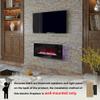 42 Inch Electric Fireplace with Music Speakers Ultra-Thin Wall Mounted Linear Fireplace Adjustable 8 Flame Colors Low Noise, Control by Button and Remote, 8h Timer (No-Recessed) view 4