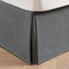 MIYE Pleated Waffle Weave Bed Skirt, Tailored Dust Ruffle 16 Inch Drop Easy Fit, Machine Washable (Dark Grey, Queen - 16" Drop) view 1