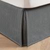 MIYE Pleated Waffle Weave Bed Skirt, Tailored Dust Ruffle 16 Inch Drop Easy Fit, Machine Washable (Dark Grey, Queen - 16" Drop) view 2