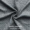 MIYE Pleated Waffle Weave Bed Skirt, Tailored Dust Ruffle 16 Inch Drop Easy Fit, Machine Washable (Dark Grey, Queen - 16" Drop) view 4