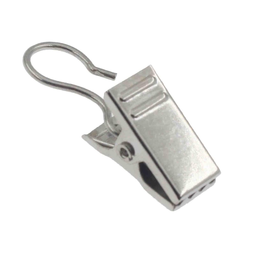 50 PCS Curtain Clips with Hooks,SAFYY Small Metal Drapery Clips for Home Decoration Photos Art Craft Dispaly Indoor and Outdoor Activities Supplies-Silver