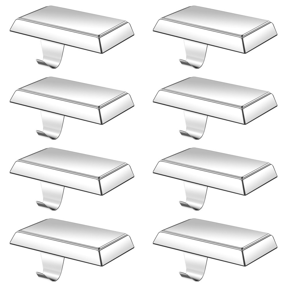 EBANKU Christmas Stocking Holder, 8 Packs Mantel Stocking Hangers Fireplace Stocking Holders Bases for Christmas Decorations (Silver)