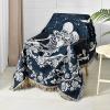 Shesyuki Boho Throw Blanket Reversible Cotton Bohemian Tapestry Hippie Room Decor Double Sided (Boho Skeleton Lover Moon Blue 50"x60") view 1
