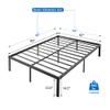 VECELO 14 Inch Metal Queen Size Bed Frame,Black Basic Steel Slats Platform, Easy Assembly Heavy Duty Noise Free/No Box Spring Needed,Modern2 Set view 3