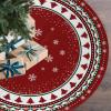 Christmas Tree Skirt 48 Inches, Red and Green Xmas Tree Mat with Winter Snowflake for Christmas Decorations Holiday Party Indoor Outdoor Home Decor (Red and Green) view 1