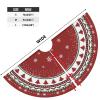 Christmas Tree Skirt 48 Inches, Red and Green Xmas Tree Mat with Winter Snowflake for Christmas Decorations Holiday Party Indoor Outdoor Home Decor (Red and Green) view 2