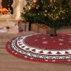 Christmas Tree Skirt 48 Inches, Red and Green Xmas Tree Mat with Winter Snowflake for Christmas Decorations Holiday Party Indoor Outdoor Home Decor (Red and Green) view 3