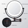 GALSOR 8 Inch Wall Mounted Vanity Makeup Mirror with LED Lighted,Two-Sided 10X Magnification Mirror for Bathroom/Bedroom/Hotel, Matte Black, Plug Powered view 4