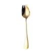 Stainless Steel 2 in 1 Sporks 6.5inch Salad Forks Dessert Spoons Long Handle Spork Dinner Spoons Fruit Appetizer Dessert Forks(Gold) view 1
