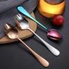 Stainless Steel 2 in 1 Sporks 6.5inch Salad Forks Dessert Spoons Long Handle Spork Dinner Spoons Fruit Appetizer Dessert Forks(Gold) view 3