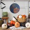 Halloween Welcome Sign for Front Door, Hello Fall Pumpkin Truck Halloween Wreaths Round Wooden Door Sign Hanging Welcome Porch Wall Sign Housewarming Gift for Farmhouse Kitchen Entryway Porch(nai7) view 4