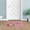 Christmas Kitchen Bath Shower Door Welcome Mat for Bedroom/Living/Laundry Room,Washable Bathroom Bathtub Runner Rug,Indoor Outdoor Throw Doormat,Santa Winter Snowflakes Plaid Flower Blush Pink 16"x24" view 3