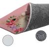 Christmas Kitchen Bath Shower Door Welcome Mat for Bedroom/Living/Laundry Room,Washable Bathroom Bathtub Runner Rug,Indoor Outdoor Throw Doormat,Santa Winter Snowflakes Plaid Flower Blush Pink 16"x24" view 4